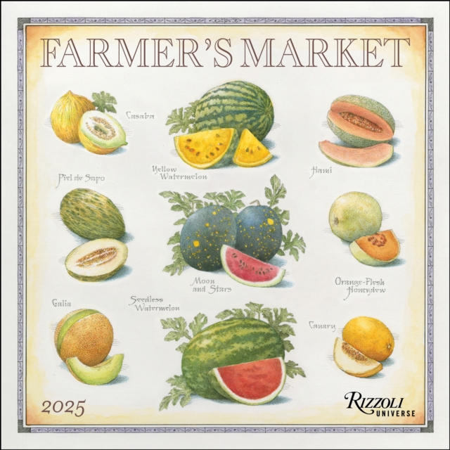 Farmer's Market 2025 Wall Calendar, Calendar Book