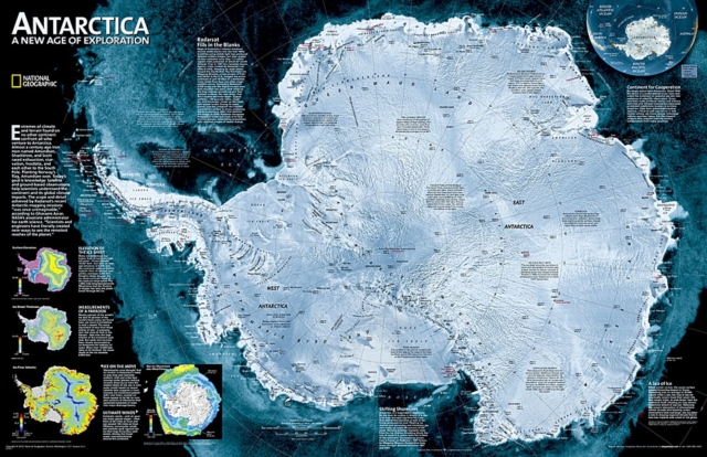 Antarctica Satellite, Laminated : Wall Maps Continents, Sheet map Book