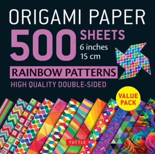 Origami Paper 500 sheets Rainbow Patterns 6 inch (15 cm), Loose-leaf Book