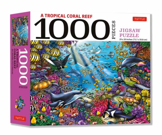 Tropical Coral Reef Marine Life - 1000 Piece Jigsaw Puzzle : Finished Size 29 in X 20 inch (74 x 51 cm), Game Book