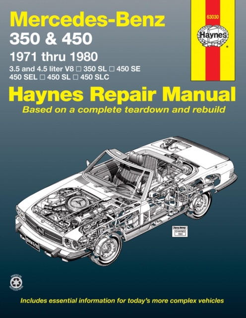 Mercedes-Benz 350 & 450 covering 350 SL Roadster, 450 SL/SLC Coupe & Roadster, 450 SE/SEL V8 Sedan (1971-1980) Haynes Repair Manual (USA), Paperback / softback Book