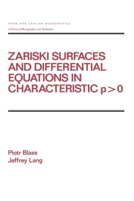 Zariski Surfaces and Differential Equations in Characteristic P < O, PDF eBook
