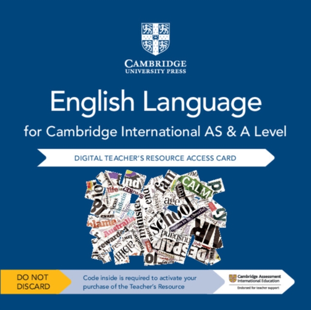 Cambridge International AS and A Level English Language Cambridge Elevate Teacher's Resource Access Card, Digital product license key Book