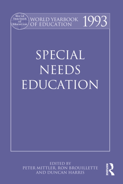 World Yearbook of Education 1993 : Special Needs Education, PDF eBook