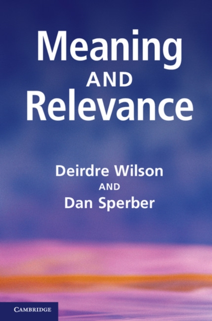 Meaning and Relevance, PDF eBook