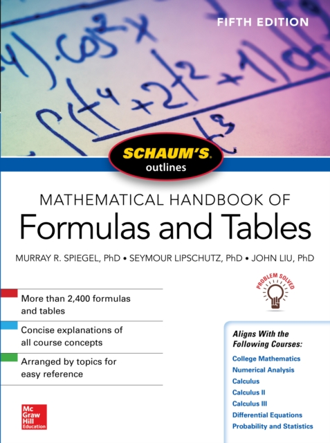 Schaum's Outline of Mathematical Handbook of Formulas and Tables, Fifth Edition, EPUB eBook