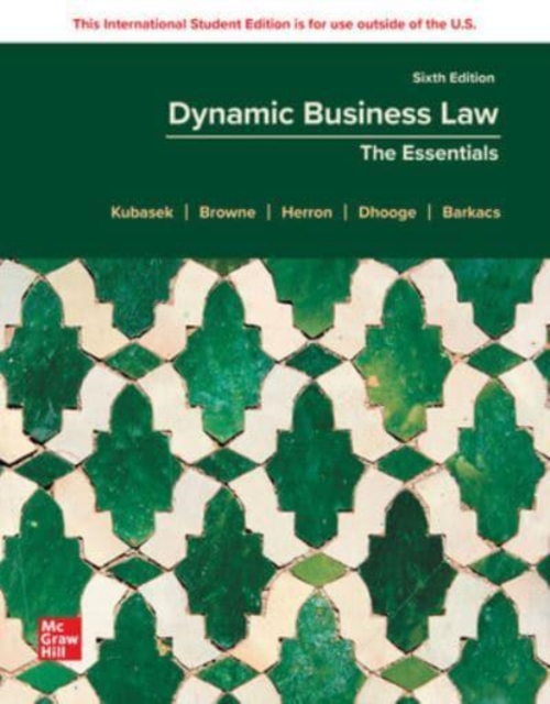 Dynamic Business Law: The Essentials ISE, Paperback / softback Book