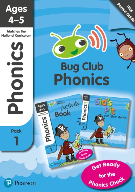 Phonics - Learn at Home Pack 1 (Bug Club), Phonics Sets 1-3 for ages 4-5 (Six stories + Parent Guide + Activity Book), Mixed media product Book