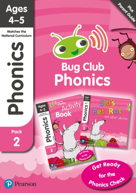 Bug Club Phonics Learn at Home Pack 2, Phonics Sets 4-6 for ages 4-5 (Six stories + Parent Guide + Activity Book), Mixed media product Book