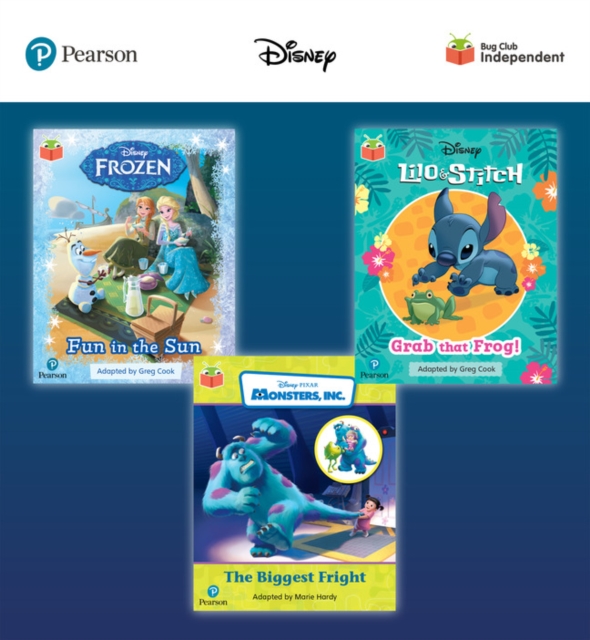 Pearson Bug Club Disney Reception Pack B, including decodable phonics readers for phases 2 and 3; Frozen: Fun in the Sun, Lilo and Stitch: Grab that Frog!, Monsters, Inc: The Biggest Fright, Multiple-component retail product Book