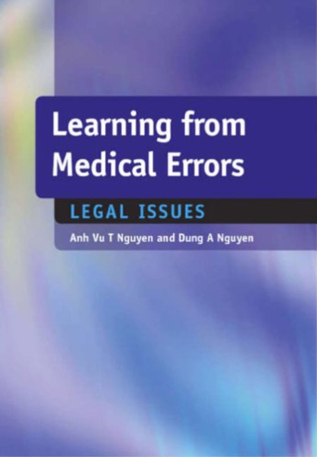 Learning from Medical Errors : Legal Issues, EPUB eBook