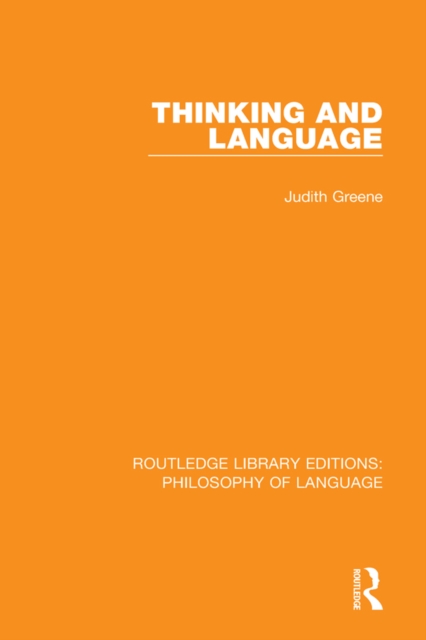 Thinking and Language, PDF eBook