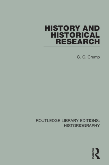 History and Historical Research, EPUB eBook