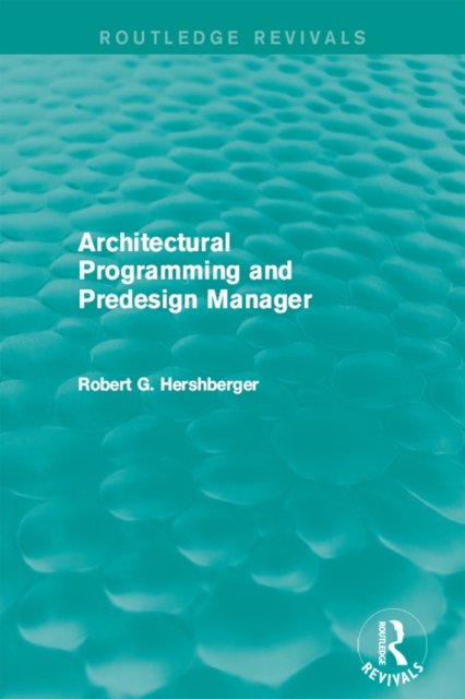 Architectural Programming and Predesign Manager, EPUB eBook
