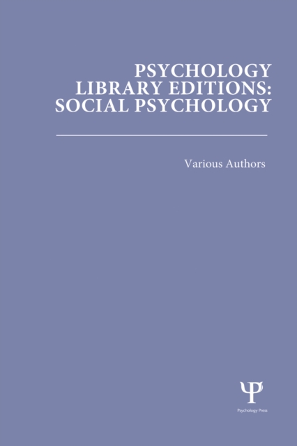 Psychology Library Editions: Social Psychology, PDF eBook
