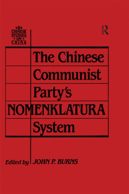 The Chinese Communist Party's Nomenklatura System, PDF eBook