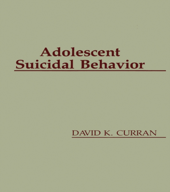 Adolescent Suicidal Behavior, EPUB eBook