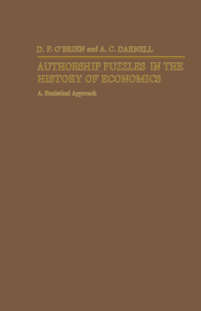 Authorship Puzzles in the History of Economics : A Statistical Approach, PDF eBook