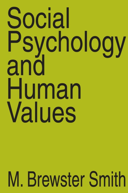 Social Psychology and Human Values, EPUB eBook