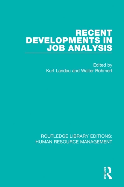 Recent Developments in Job Analysis, EPUB eBook