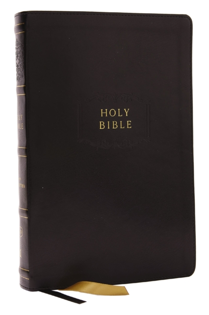 KJV Holy Bible with Apocrypha and 73,000 Center-Column Cross References, Black Leathersoft, Red Letter, Comfort Print (Thumb Indexed): King James Version, Leather / fine binding Book