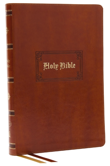 KJV Holy Bible: Giant Print Thinline Bible, Tan Leathersoft, Red Letter, Comfort Print: King James Version (Vintage Series), Leather / fine binding Book