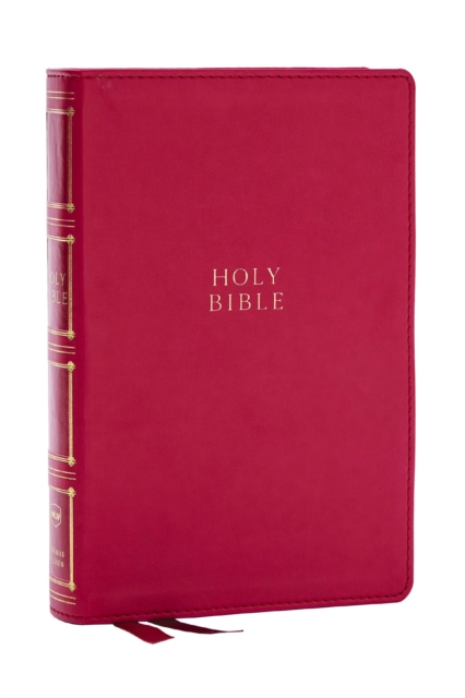 NKJV, Compact Center-Column Reference Bible, Dark Rose Leathersoft, Red Letter, Comfort Print (Thumb Indexed), Leather / fine binding Book
