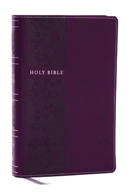 NKJV Personal Size Large Print Bible with 43,000 Cross References, Purple Leathersoft, Red Letter, Comfort Print, Leather / fine binding Book