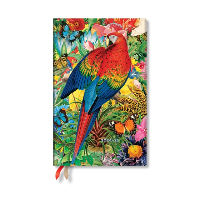 Tropical Garden (Nature Montages) Mini 12-month Day-at-a-time Hardback Dayplanner 2025 (Elastic Band Closure), Hardback Book