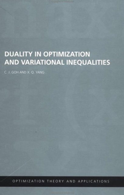 Duality in Optimization and Variational Inequalities, PDF eBook