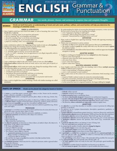 English Grammar & Punctuation : a QuickStudy Laminated Reference Guide, EPUB eBook