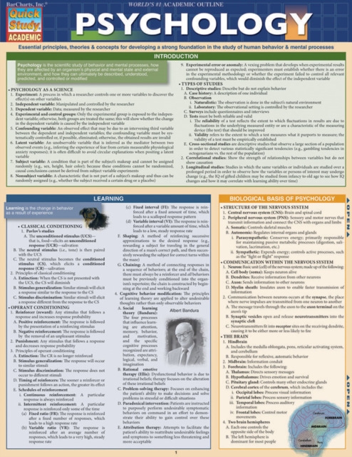 Psychology : a QuickStudy Laminated Reference Guide, EPUB eBook