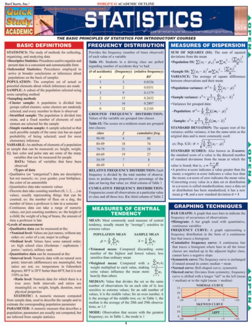 Statistics : a QuickStudy Laminated Reference Guide, EPUB eBook