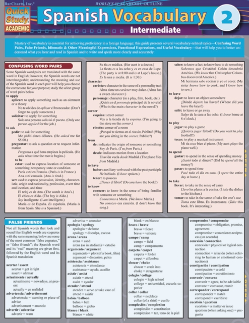 Spanish Vocabulary 2:Intermediate, PDF eBook