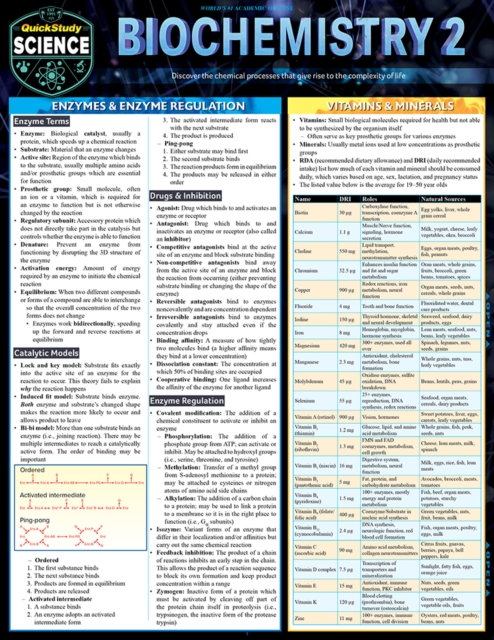 Biochemistry 2 : QuickStudy Reference Guide, PDF eBook
