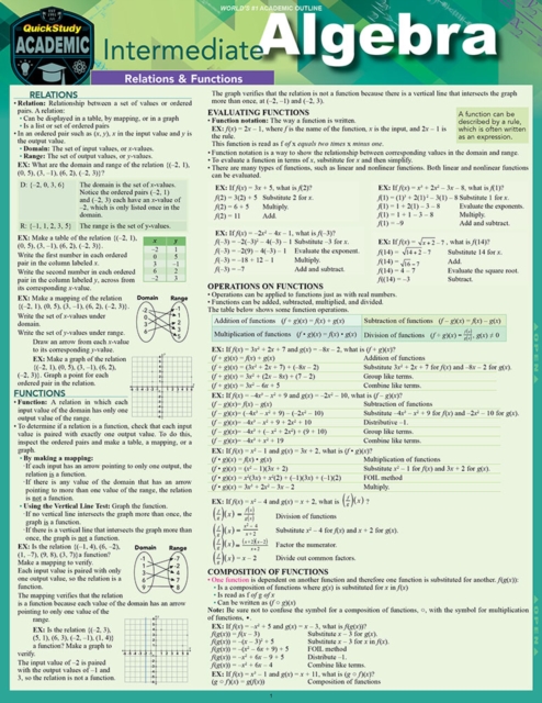 Intermediate Algebra : a QuickStudy Digital Reference Guide, PDF eBook