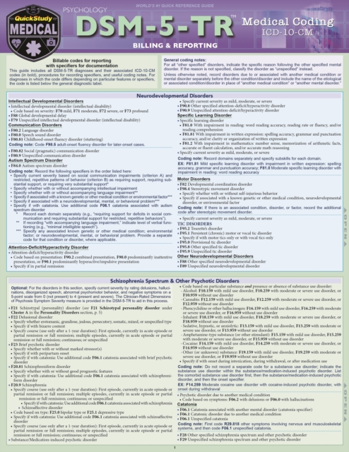 DSM-5-TR Medical Coding : a QuickStudy Digital Reference Guide, PDF eBook