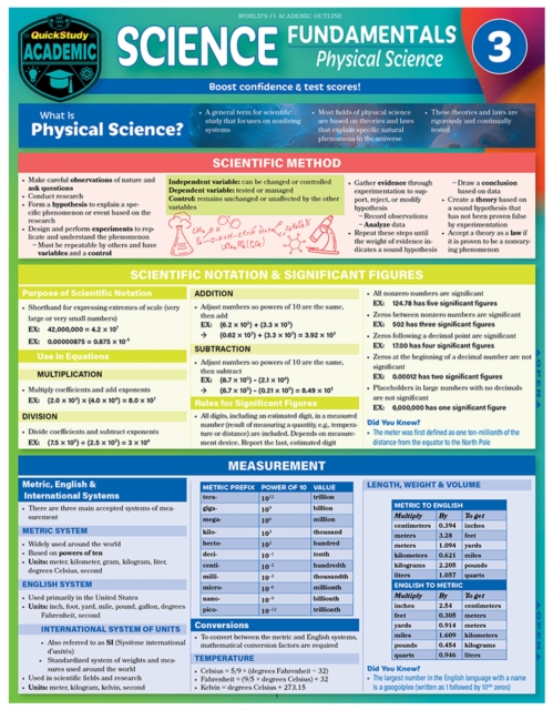 Science Fundamentals 3 - Physical Science, Fold-out book or chart Book