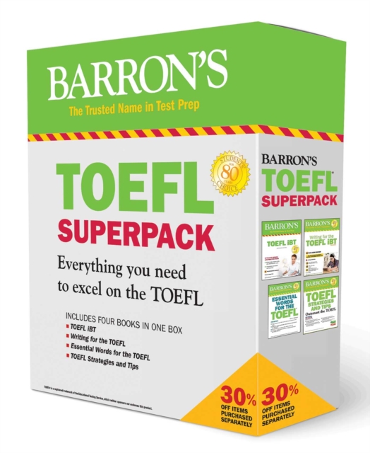 TOEFL iBT Superpack : 4 Books + Practice Tests + Audio Online, Paperback / softback Book