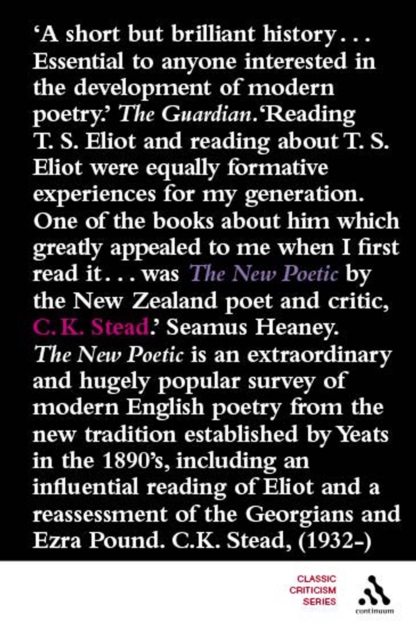The New Poetic : Yeats to Eliot, PDF eBook