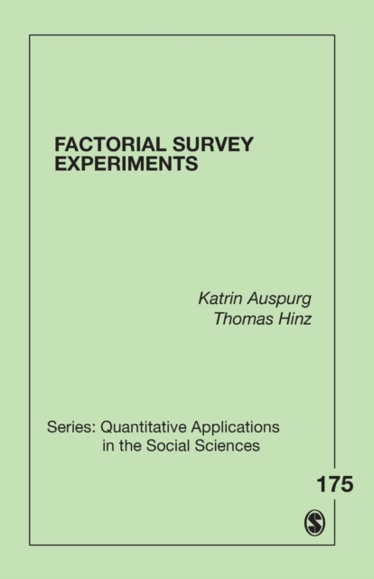 Factorial Survey Experiments, Paperback / softback Book