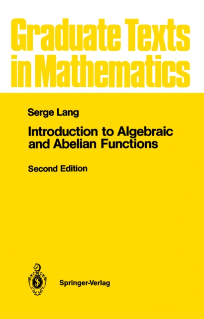 Introduction to Algebraic and Abelian Functions, PDF eBook