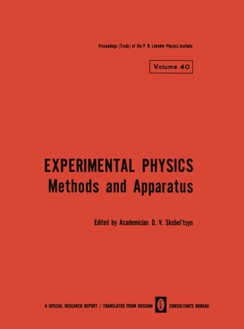 Experimental Physics : Methods and Apparatus, PDF eBook