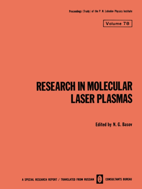 Research in Molecular Laser Plasmas, PDF eBook