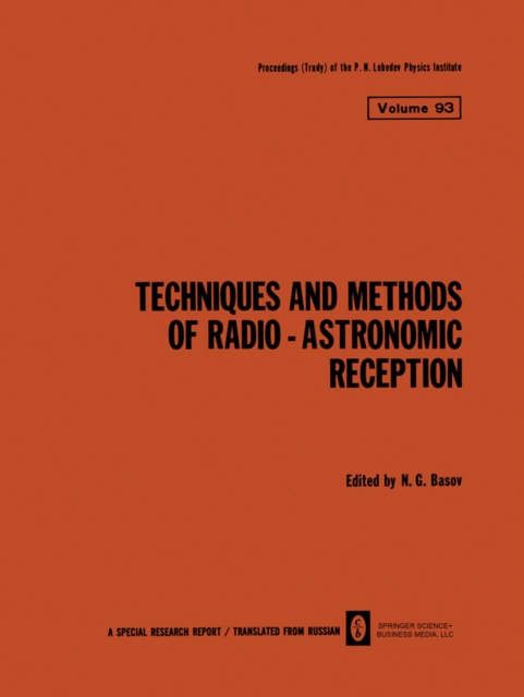 Techniques and Methods of Radio-Astronomic Reception, PDF eBook
