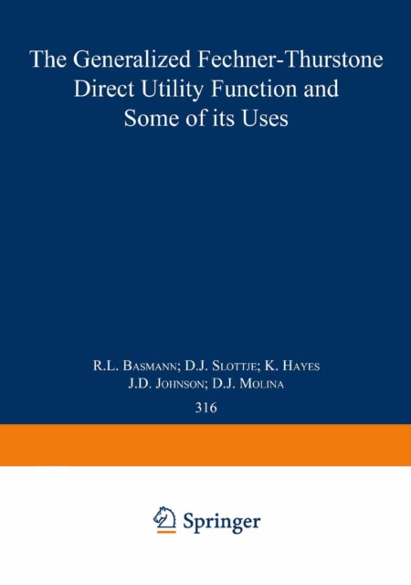 The Generalized Fechner-Thurstone Direct Utility Function and Some of its Uses, PDF eBook