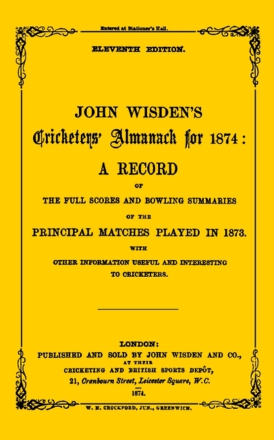 Wisden Cricketers' Almanack 1874, PDF eBook
