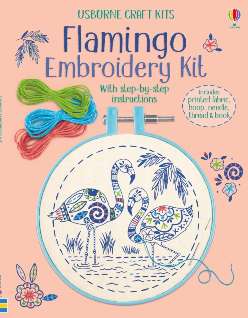 Embroidery Kit: Flamingo, Kit Book