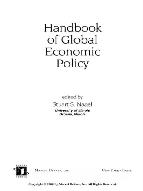 Handbook of Global Economic Policy, PDF eBook