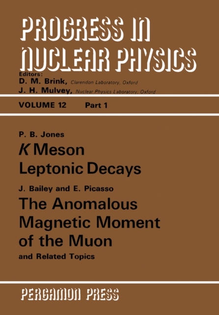 K Meson Leptonic Decays : Progress in Nuclear Physics, PDF eBook